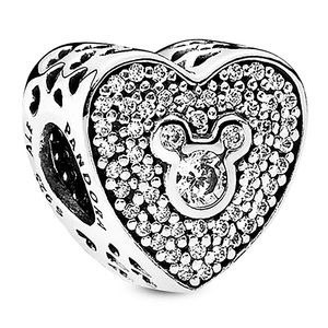 Pandora Mickey and Minnie Mouse Heart Charm